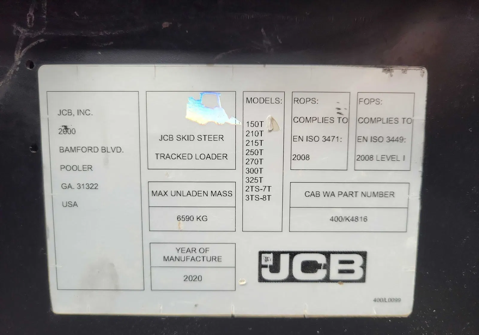 2020 JCB 3TS-8T